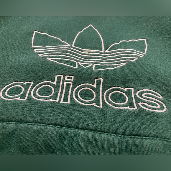 90s Adidas faded and distressed made in USA green hoodie sweater men’s XL VTG. - Picture 2 of 16